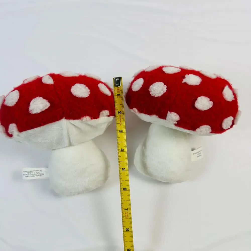 Hobby Lobby Bundle Of 2 Mushroom Plush Decor
